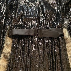Sequin Belted Dress